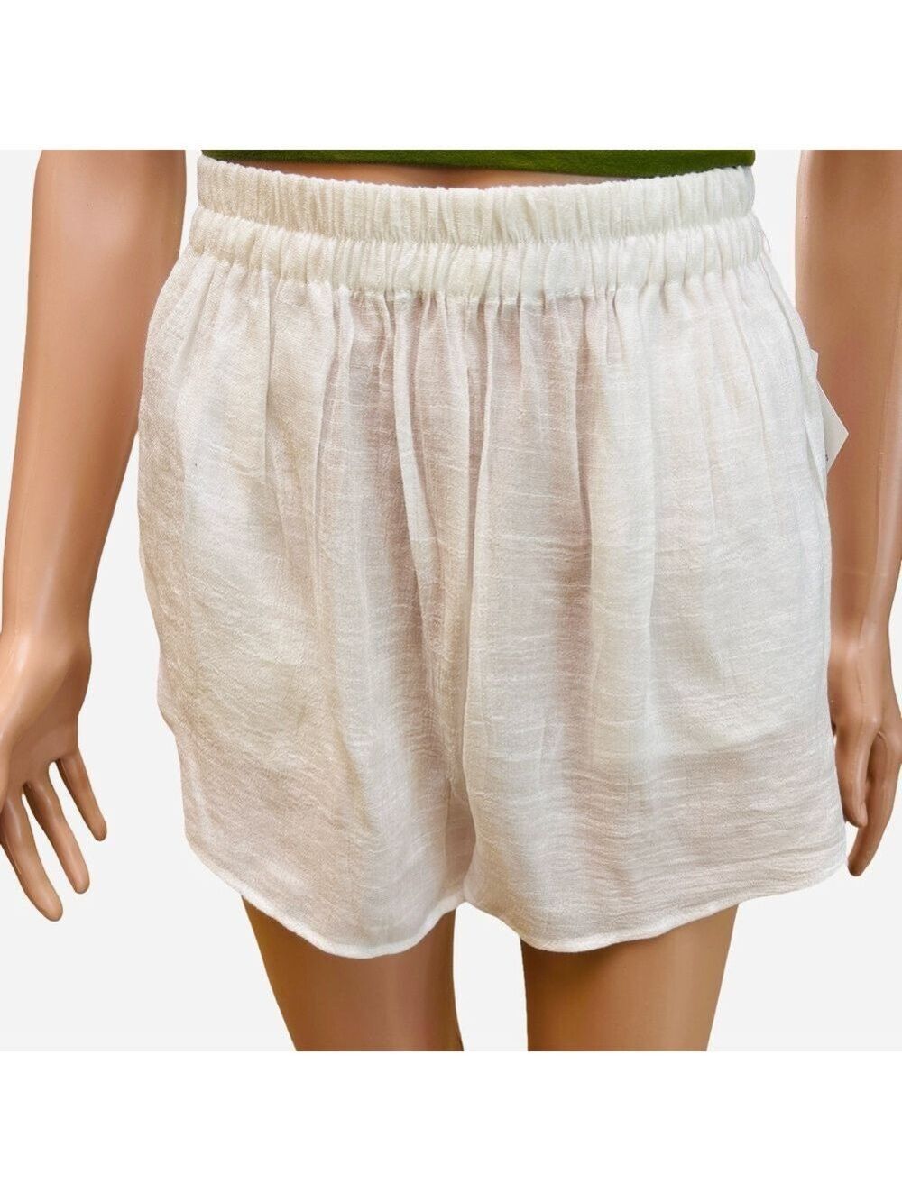 VYB Vicious Young Babes Ivory Swim Suit Cover Up Shorts Size Small NWT